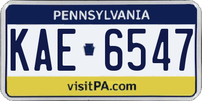 PA license plate KAE6547