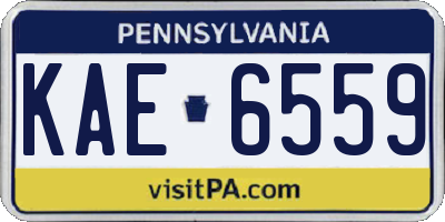 PA license plate KAE6559