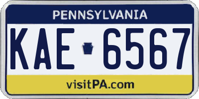 PA license plate KAE6567