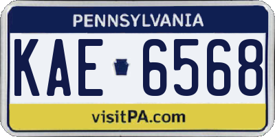 PA license plate KAE6568