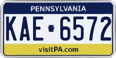 PA license plate KAE6572