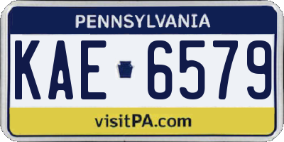 PA license plate KAE6579