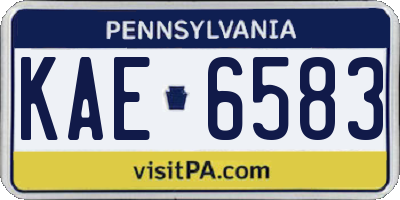 PA license plate KAE6583