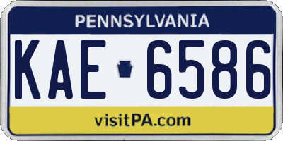 PA license plate KAE6586