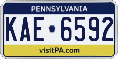 PA license plate KAE6592