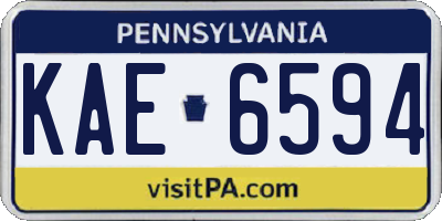 PA license plate KAE6594