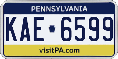 PA license plate KAE6599