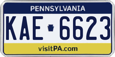 PA license plate KAE6623
