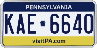 PA license plate KAE6640