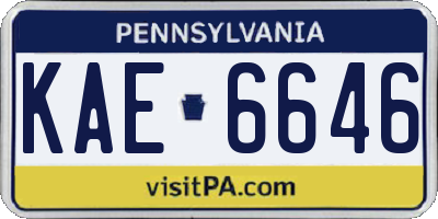 PA license plate KAE6646