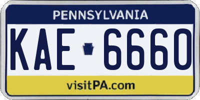 PA license plate KAE6660