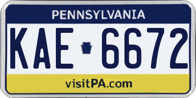 PA license plate KAE6672