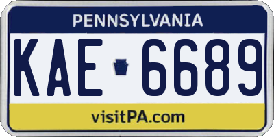 PA license plate KAE6689