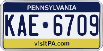 PA license plate KAE6709