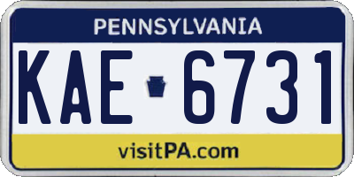 PA license plate KAE6731