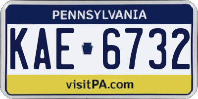 PA license plate KAE6732