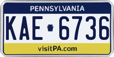 PA license plate KAE6736