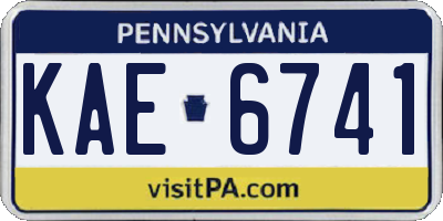 PA license plate KAE6741