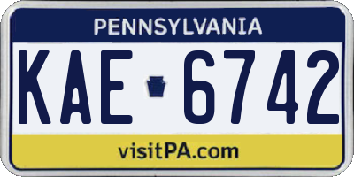 PA license plate KAE6742