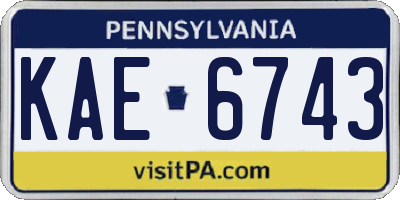 PA license plate KAE6743