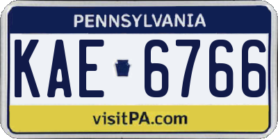 PA license plate KAE6766