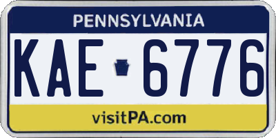 PA license plate KAE6776