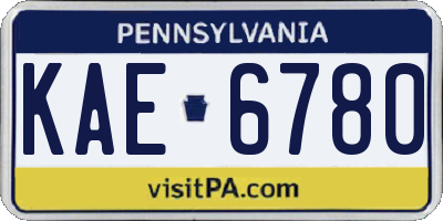 PA license plate KAE6780