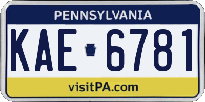 PA license plate KAE6781