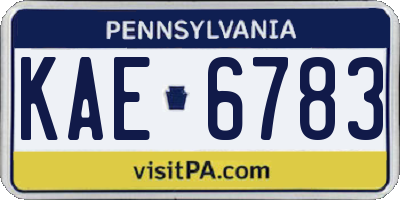 PA license plate KAE6783
