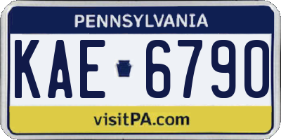PA license plate KAE6790