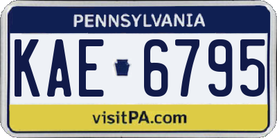 PA license plate KAE6795