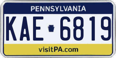 PA license plate KAE6819