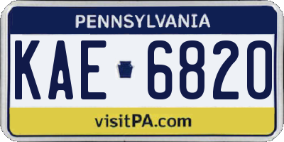 PA license plate KAE6820