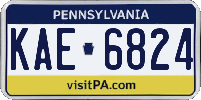 PA license plate KAE6824
