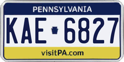 PA license plate KAE6827