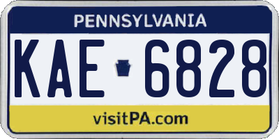 PA license plate KAE6828