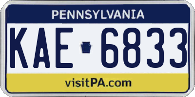 PA license plate KAE6833