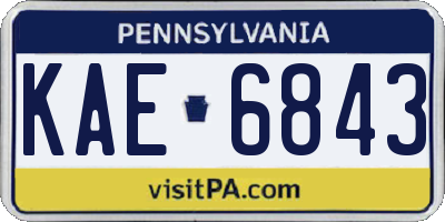 PA license plate KAE6843
