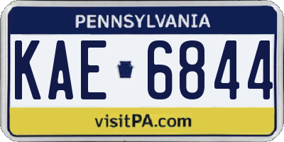 PA license plate KAE6844