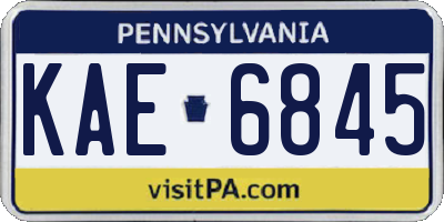 PA license plate KAE6845