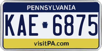 PA license plate KAE6875