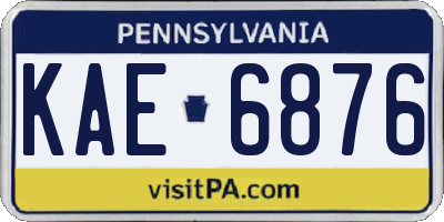 PA license plate KAE6876