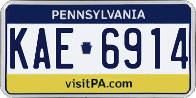 PA license plate KAE6914