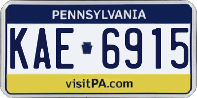 PA license plate KAE6915
