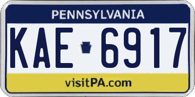 PA license plate KAE6917