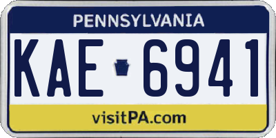 PA license plate KAE6941