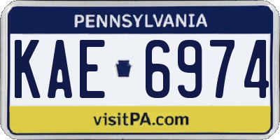 PA license plate KAE6974