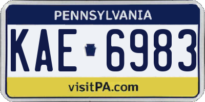 PA license plate KAE6983