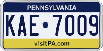 PA license plate KAE7009