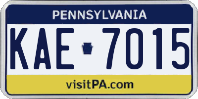 PA license plate KAE7015